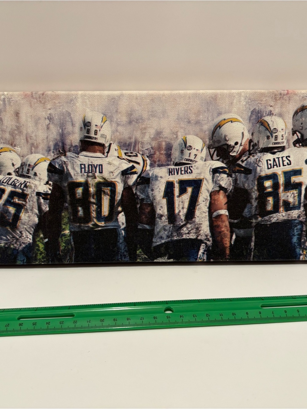 Vintage San Diego Chargers Portrait Measures: 16" x 6" x 3/4 " Rivers, Gates